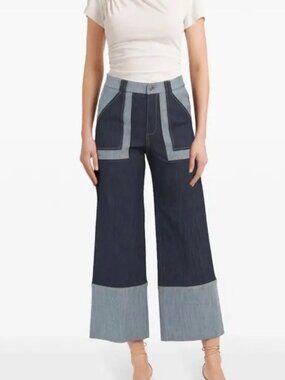 Cinq à Sept High-Rise Wide Leg Jeans Sanam Colour-Blocked Jeans